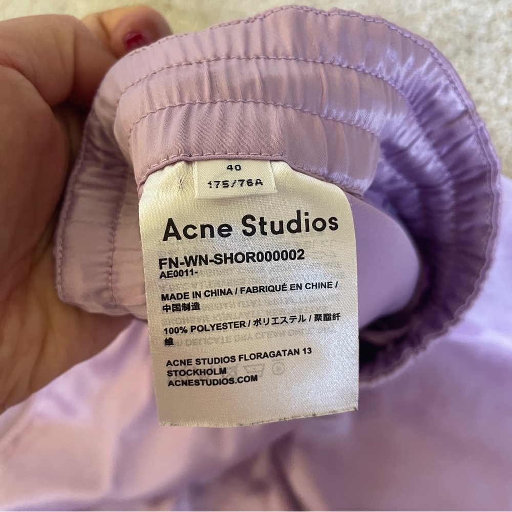 Acne Studios lavender satin shorts size 40 - Picture 3 of 5